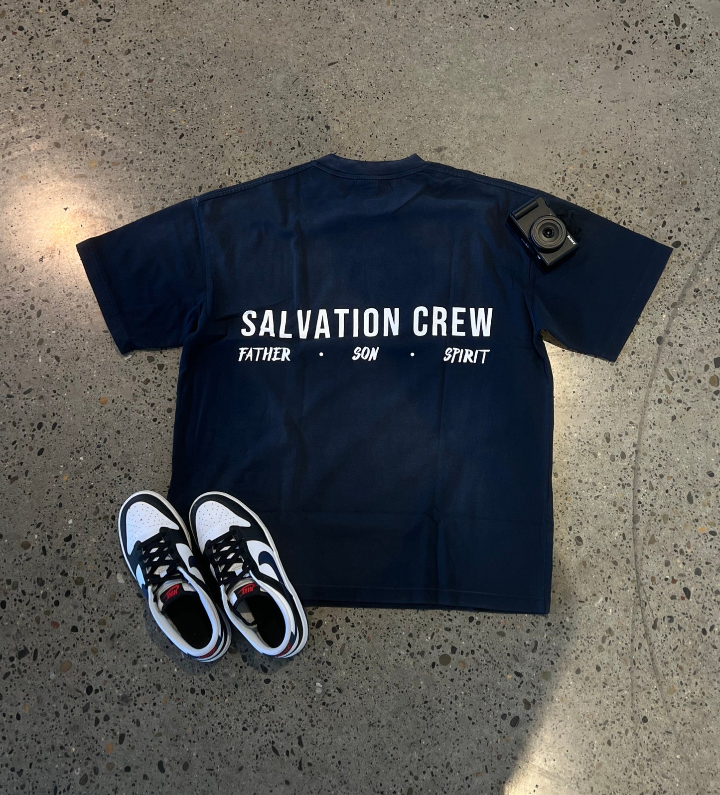 TRINITY | “SALVATION CREW” T-SHIRT | NAVY BLUE