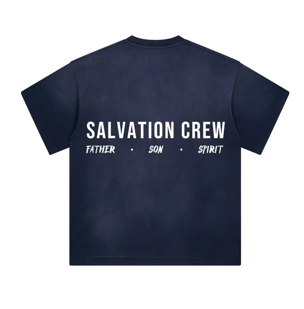 TRINITY | “SALVATION CREW” T-SHIRT | NAVY BLUE