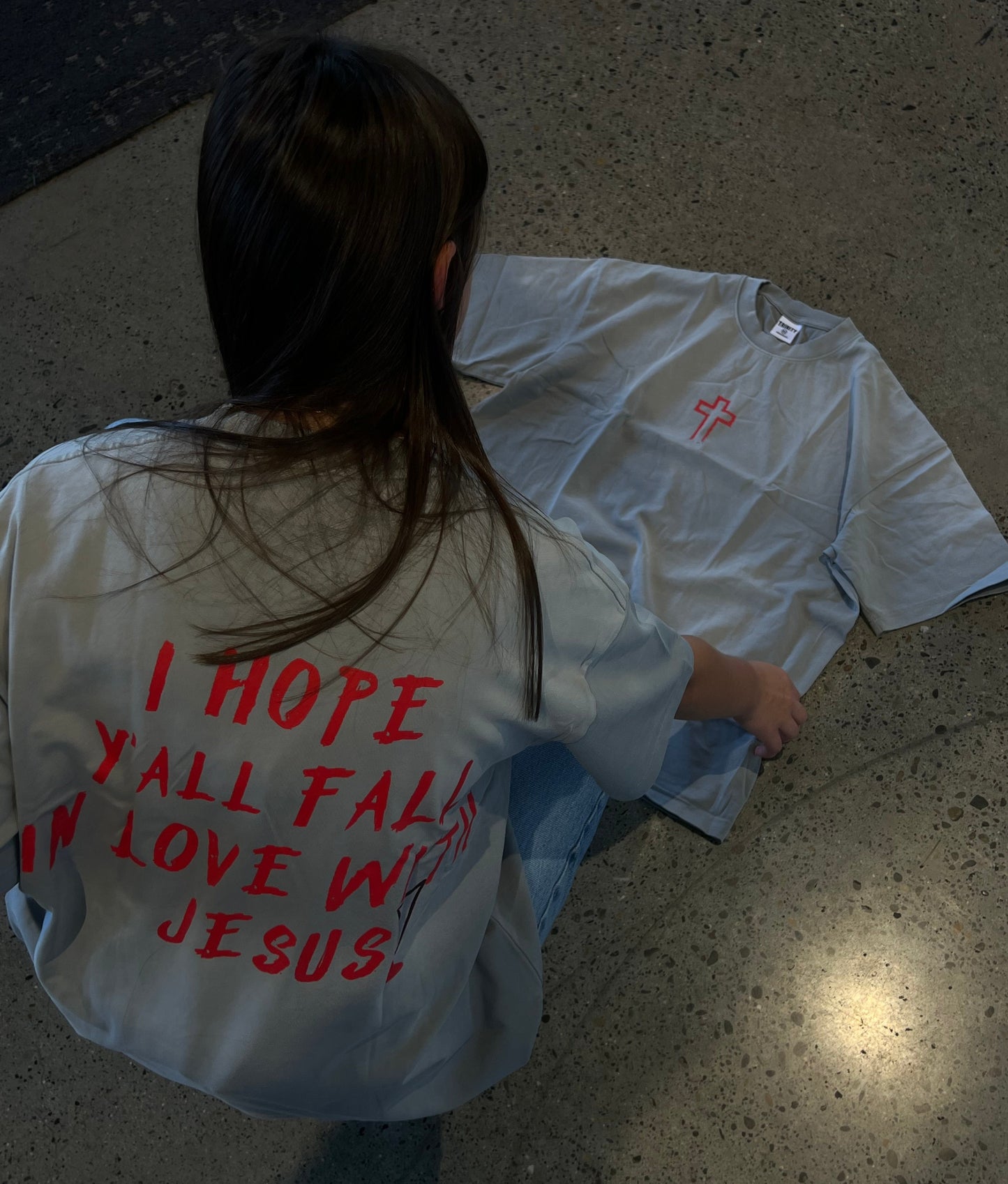 TRINITY | “I HOPE” T-SHIRT | WASHED GREY