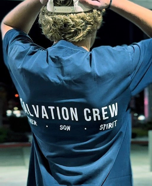 TRINITY | “SALVATION CREW” T-SHIRT | NAVY BLUE